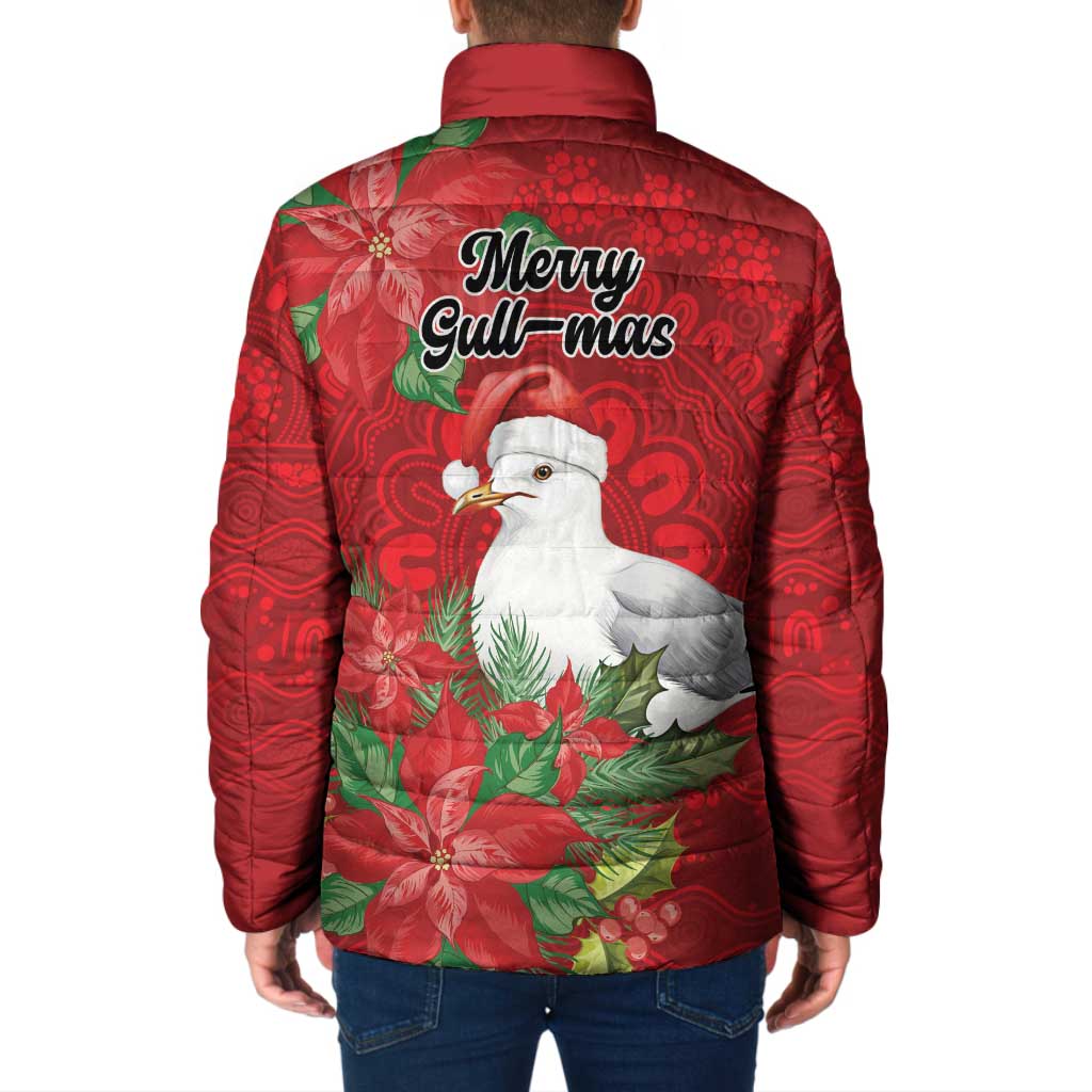 Australian Silver Gull Padded Jacket Aboriginal Inspired Christmas - Aussie Hoodie