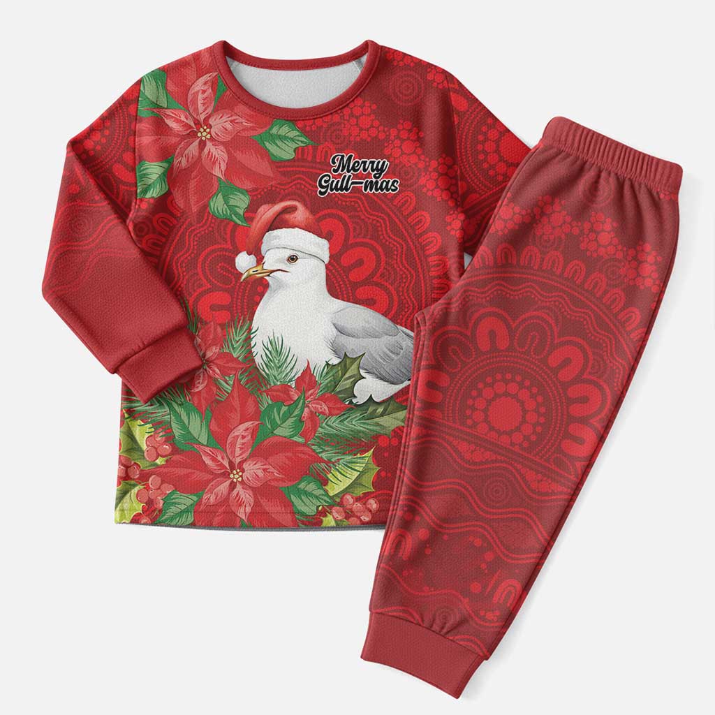 Australian Silver Gull Christmas Pajama Set Aboriginal Inspired Christmas - Aussie Hoodie