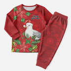Australian Silver Gull Christmas Pajama Set Aboriginal Inspired Christmas - Aussie Hoodie