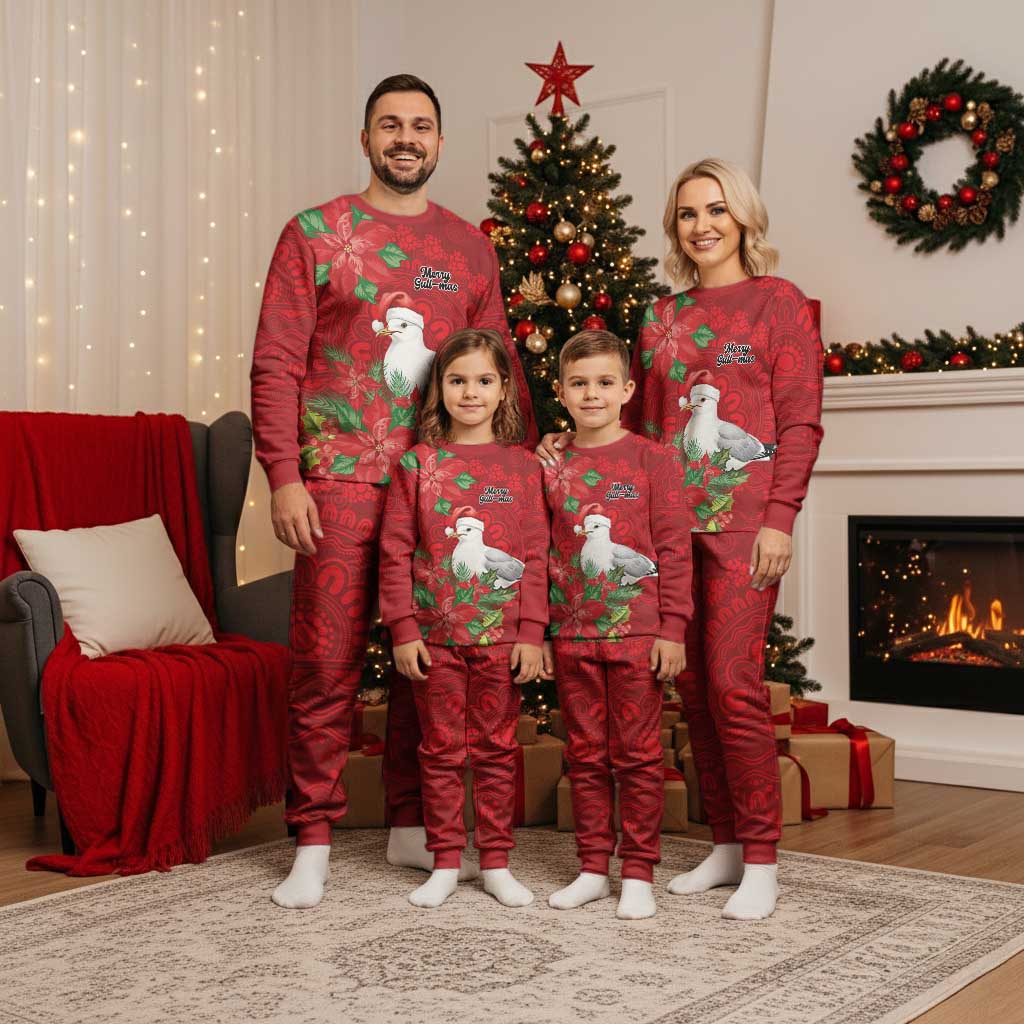 Australian Silver Gull Christmas Pajama Set Aboriginal Inspired Christmas - Aussie Hoodie