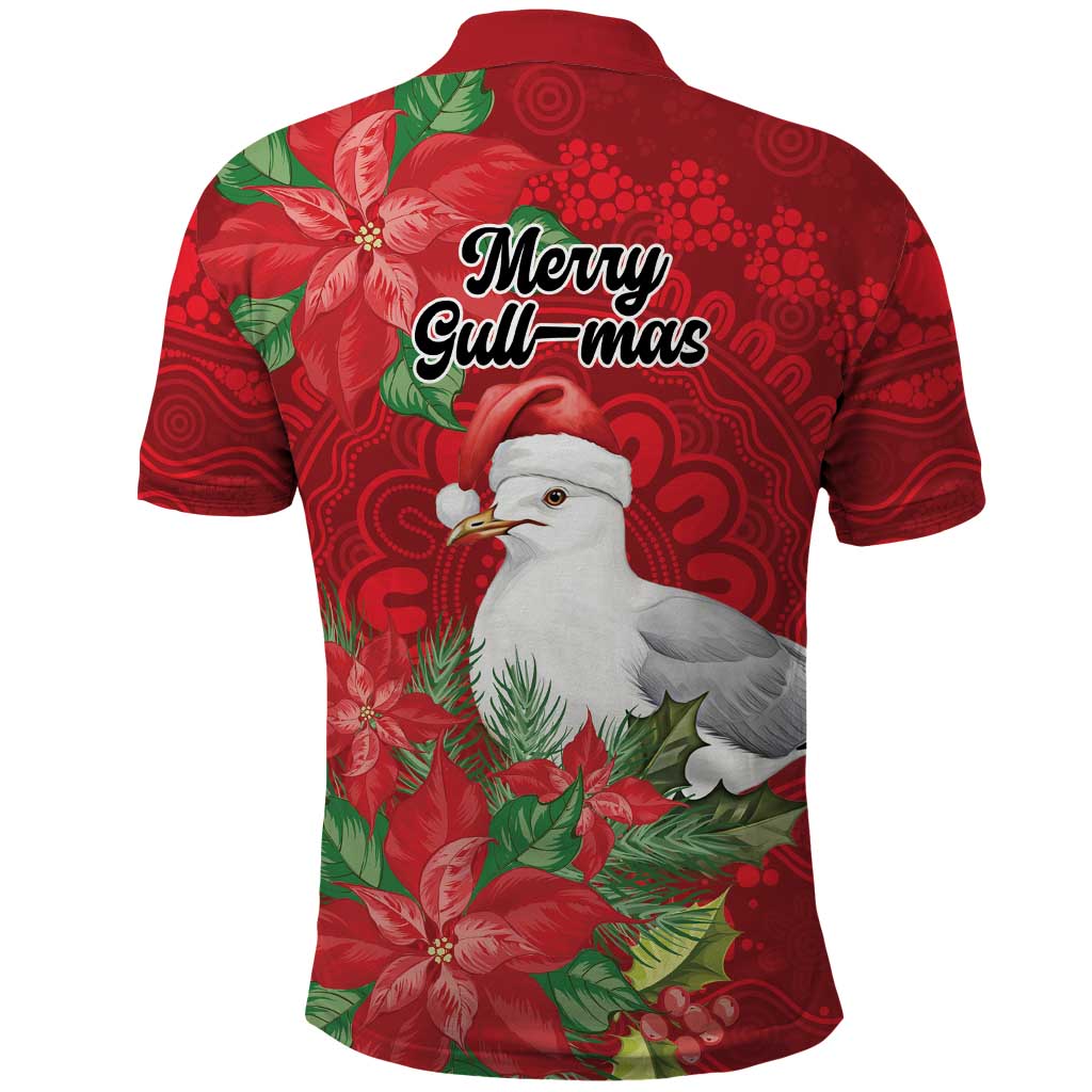 Australian Silver Gull Polo Shirt Aboriginal Inspired Christmas - Aussie Hoodie