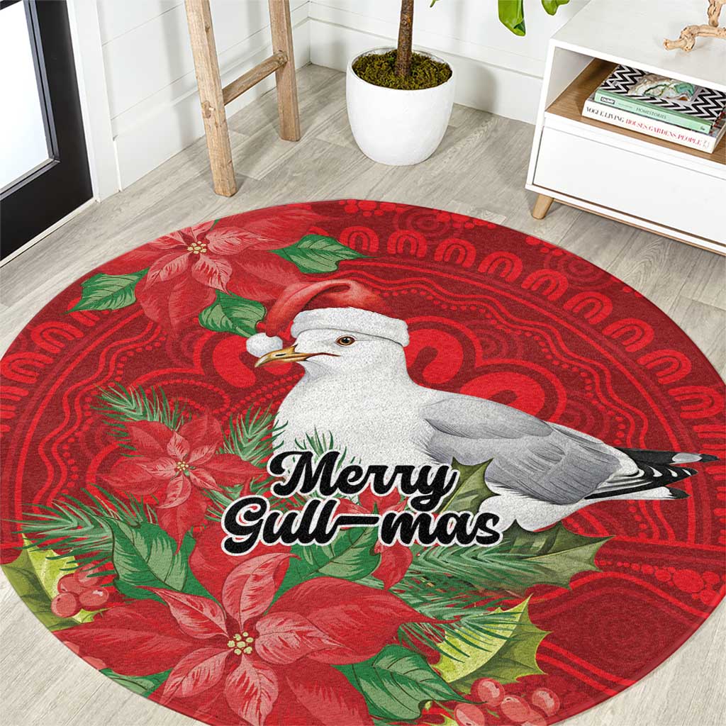 Australian Silver Gull Round Carpet Aboriginal Inspired Christmas - Aussie Hoodie