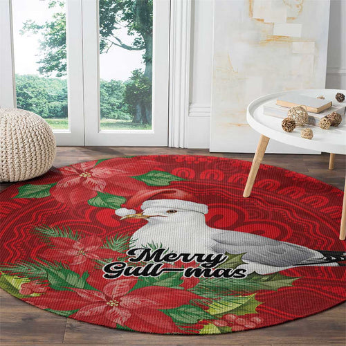 Australian Silver Gull Round Carpet Aboriginal Inspired Christmas - Aussie Hoodie