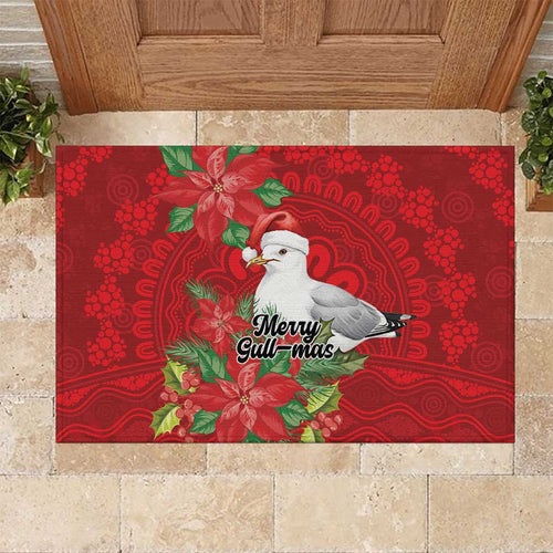 Australian Silver Gull Rubber Doormat Aboriginal Inspired Christmas - Aussie Hoodie