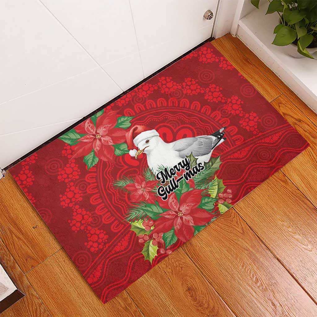 Australian Silver Gull Rubber Doormat Aboriginal Inspired Christmas - Aussie Hoodie