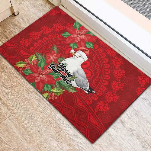 Australian Silver Gull Rubber Doormat Aboriginal Inspired Christmas - Aussie Hoodie