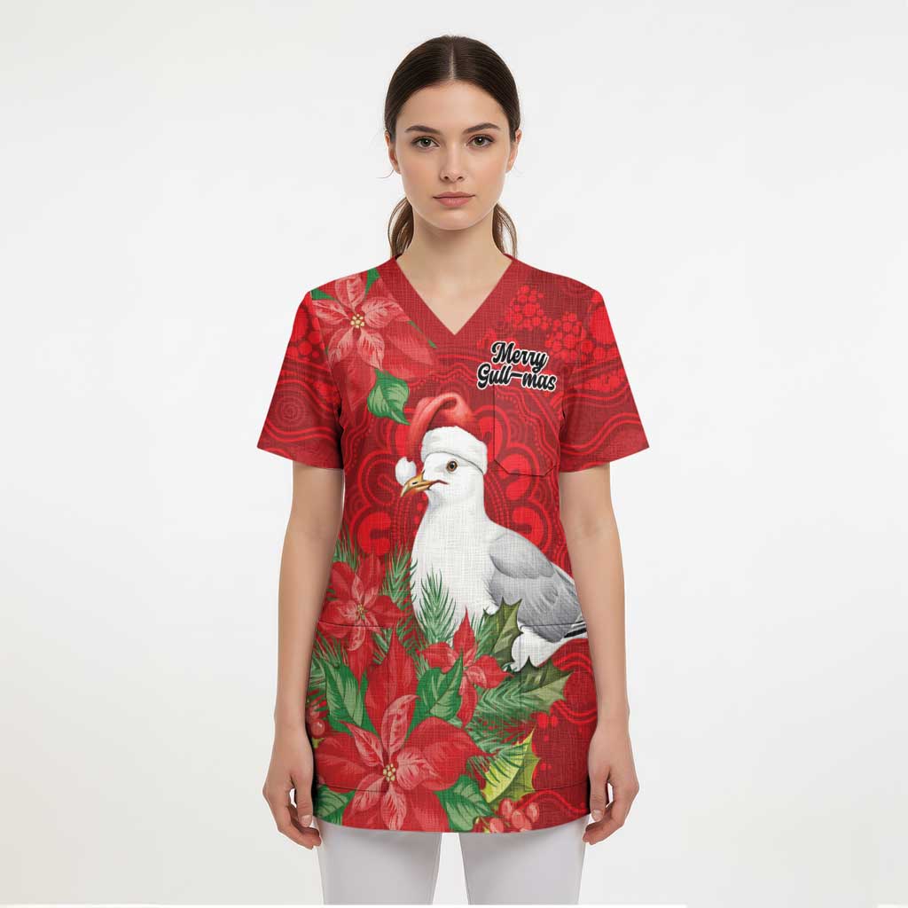 Australian Silver Gull Scrub Top Aboriginal Inspired Christmas - Aussie Hoodie