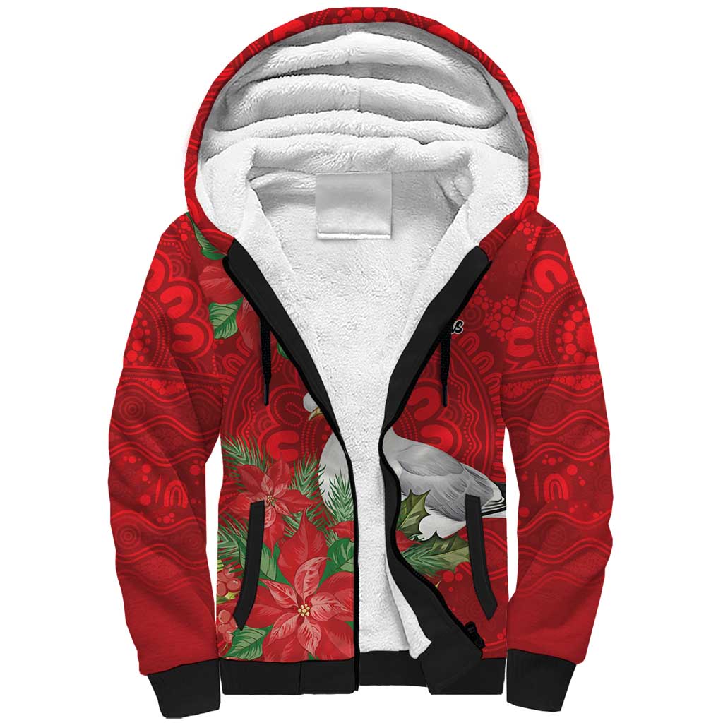 Australian Silver Gull Sherpa Hoodie Aboriginal Inspired Christmas - Aussie Hoodie