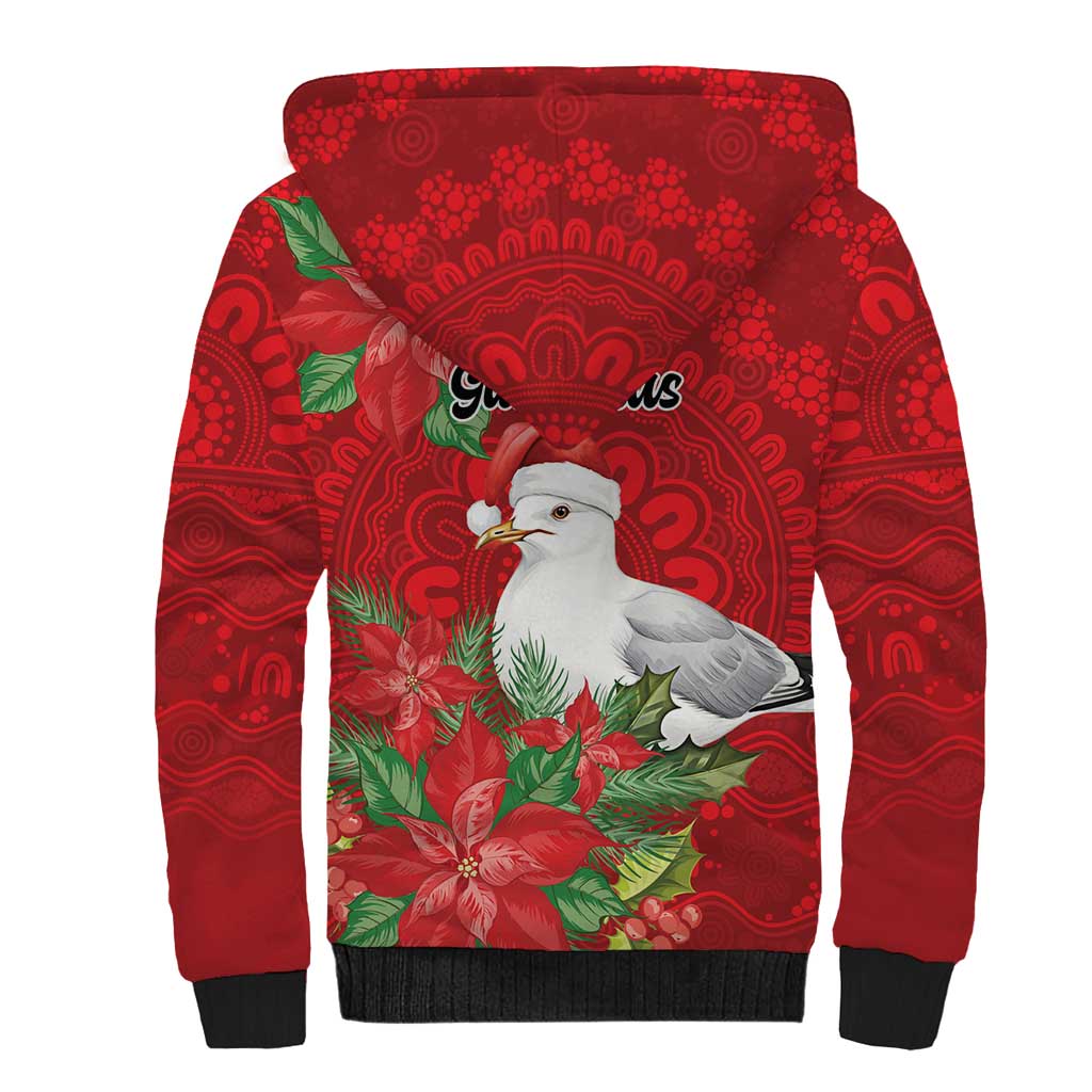 Australian Silver Gull Sherpa Hoodie Aboriginal Inspired Christmas - Aussie Hoodie
