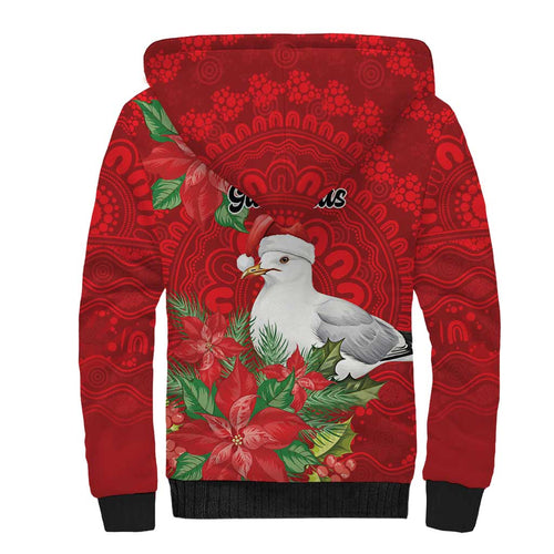 Australian Silver Gull Sherpa Hoodie Aboriginal Inspired Christmas - Aussie Hoodie
