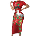 Australian Silver Gull Short Sleeve Bodycon Dress Aboriginal Inspired Christmas - Aussie Hoodie