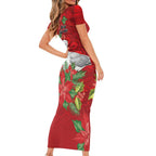 Australian Silver Gull Short Sleeve Bodycon Dress Aboriginal Inspired Christmas - Aussie Hoodie