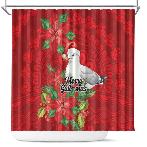 Australian Silver Gull Shower Curtain Aboriginal Inspired Christmas - Aussie Hoodie