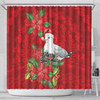 Australian Silver Gull Shower Curtain Aboriginal Inspired Christmas - Aussie Hoodie