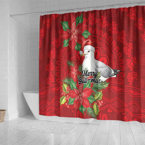 Australian Silver Gull Shower Curtain Aboriginal Inspired Christmas - Aussie Hoodie