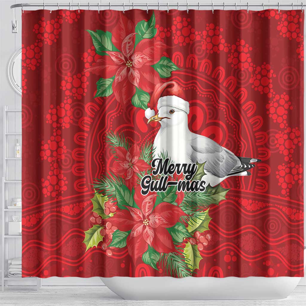 Australian Silver Gull Shower Curtain Aboriginal Inspired Christmas - Aussie Hoodie