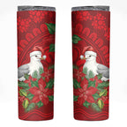 Australian Silver Gull Skinny Tumbler Aboriginal Inspired Christmas - Aussie Hoodie