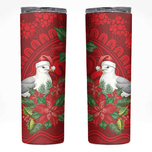 Australian Silver Gull Skinny Tumbler Aboriginal Inspired Christmas - Aussie Hoodie