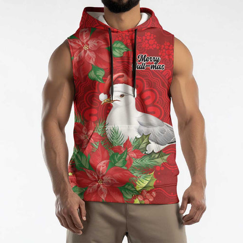 Australian Silver Gull Sleeveless Hoodie Aboriginal Inspired Christmas - Aussie Hoodie