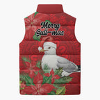 Australian Silver Gull Sleeveless Puffer Jacket Aboriginal Inspired Christmas - Aussie Hoodie
