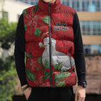 Australian Silver Gull Sleeveless Puffer Jacket Aboriginal Inspired Christmas - Aussie Hoodie