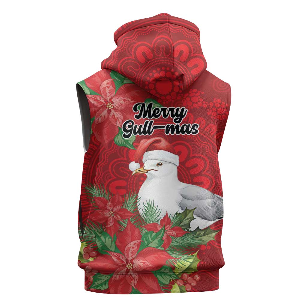 Australian Silver Gull Sleeveless Zip Hoodie Aboriginal Inspired Christmas LT9