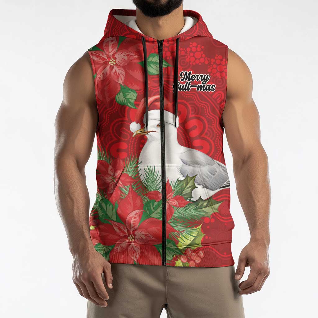 Australian Silver Gull Sleeveless Zip Hoodie Aboriginal Inspired Christmas LT9