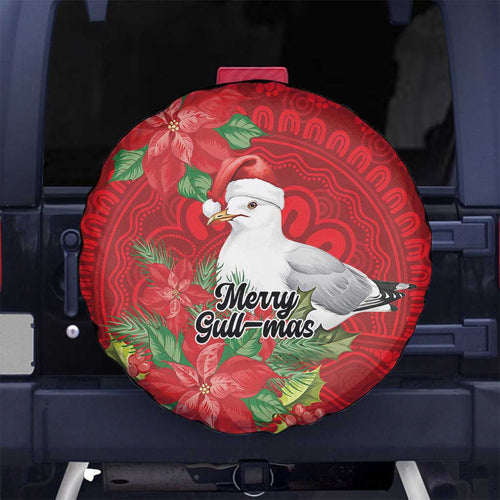Australian Silver Gull Spare Tire Cover Aboriginal Inspired Christmas - Aussie Hoodie