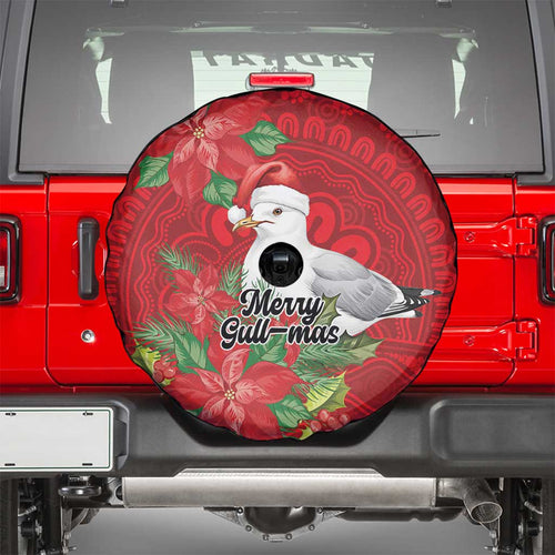 Australian Silver Gull Spare Tire Cover Aboriginal Inspired Christmas - Aussie Hoodie