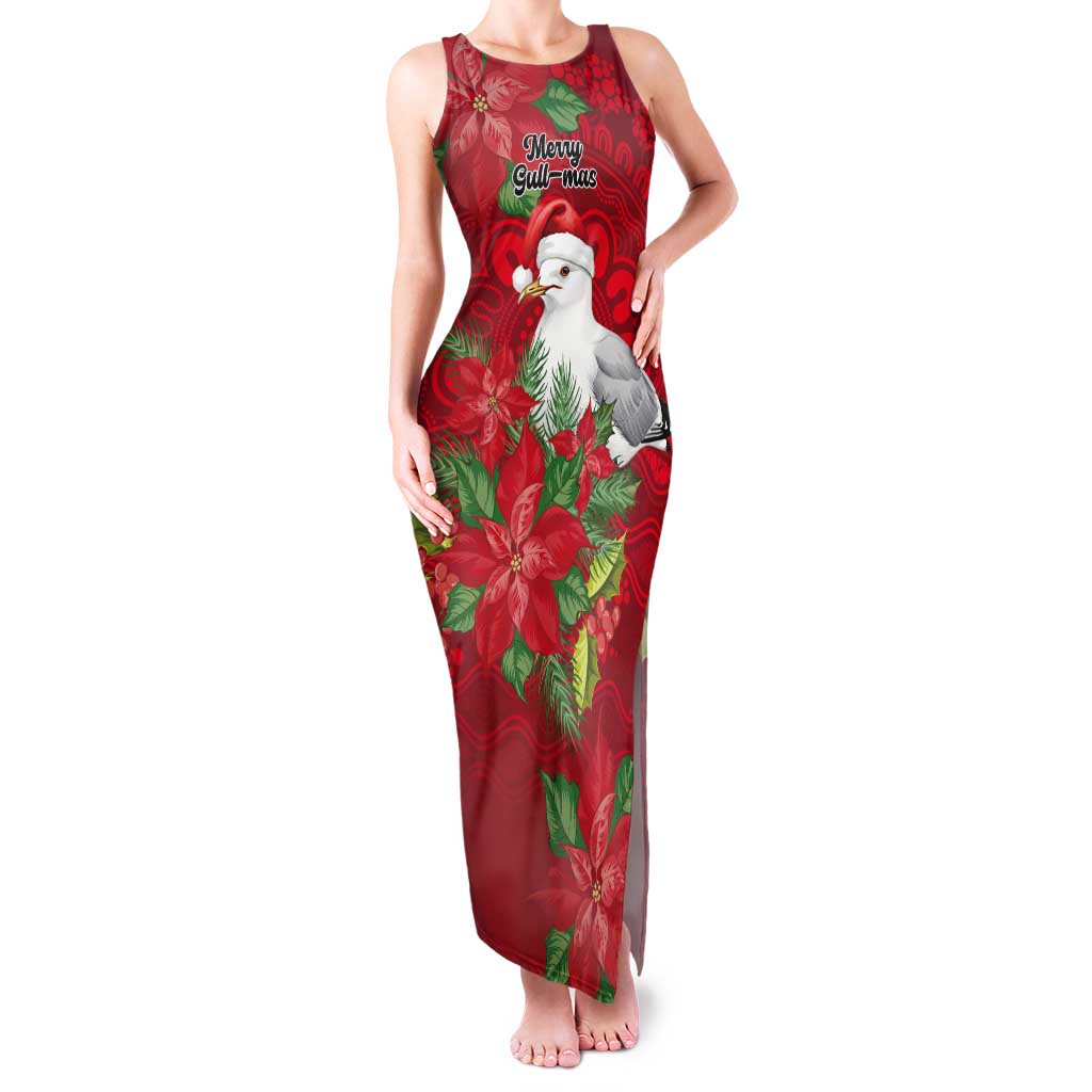 Australian Silver Gull Tank Maxi Dress Aboriginal Inspired Christmas - Aussie Hoodie