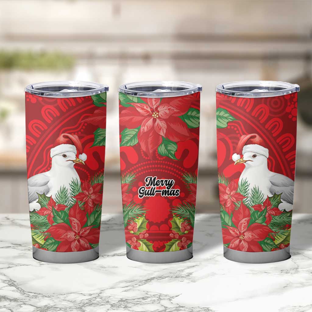 Australian Silver Gull Tumbler Cup Aboriginal Inspired Christmas - Aussie Hoodie