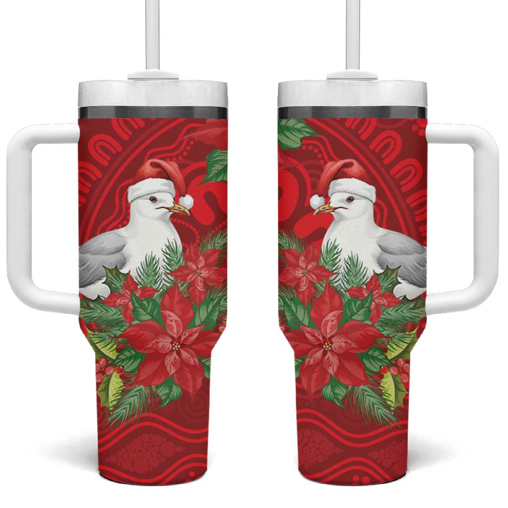 Australian Silver Gull Tumbler With Handle Aboriginal Inspired Christmas - Aussie Hoodie