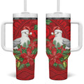 Australian Silver Gull Tumbler With Handle Aboriginal Inspired Christmas - Aussie Hoodie
