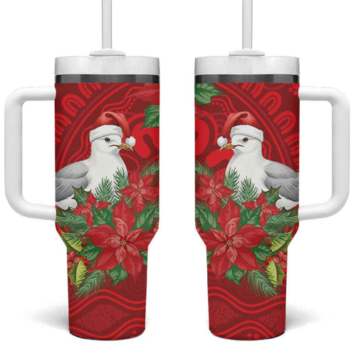 Australian Silver Gull Tumbler With Handle Aboriginal Inspired Christmas - Aussie Hoodie