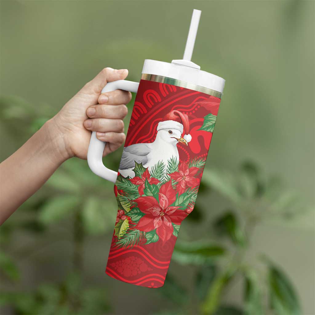 Australian Silver Gull Tumbler With Handle Aboriginal Inspired Christmas - Aussie Hoodie