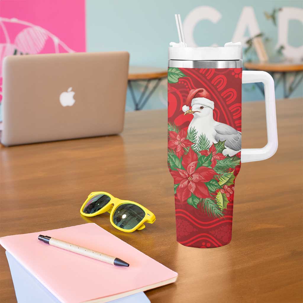 Australian Silver Gull Tumbler With Handle Aboriginal Inspired Christmas - Aussie Hoodie