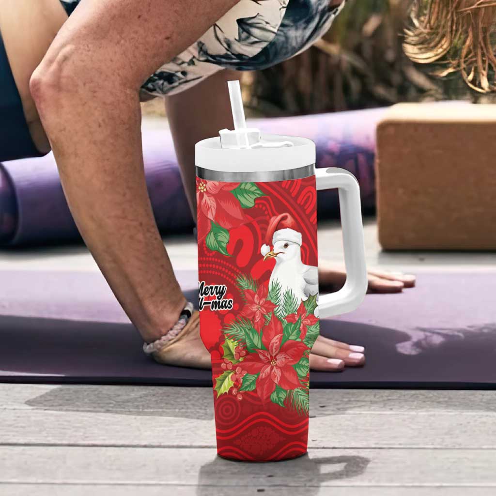 Australian Silver Gull Tumbler With Handle Aboriginal Inspired Christmas - Aussie Hoodie