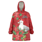 Australian Silver Gull Wearable Blanket Hoodie Aboriginal Inspired Christmas - Aussie Hoodie