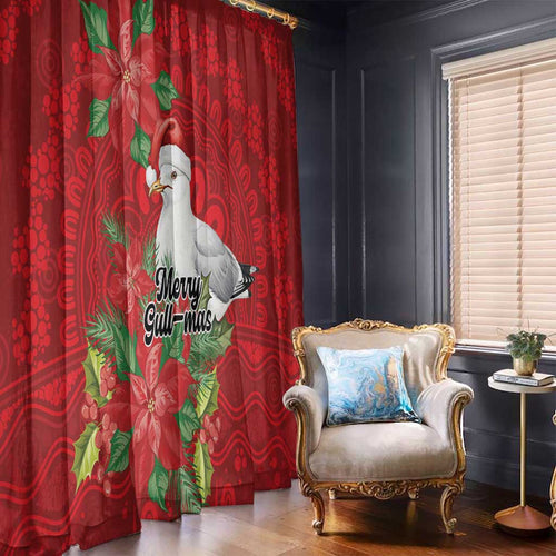 Australian Silver Gull Window Curtain Aboriginal Inspired Christmas - Aussie Hoodie