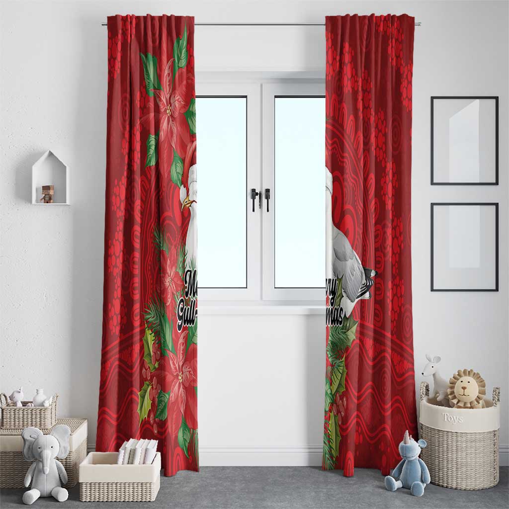 Australian Silver Gull Window Curtain Aboriginal Inspired Christmas - Aussie Hoodie