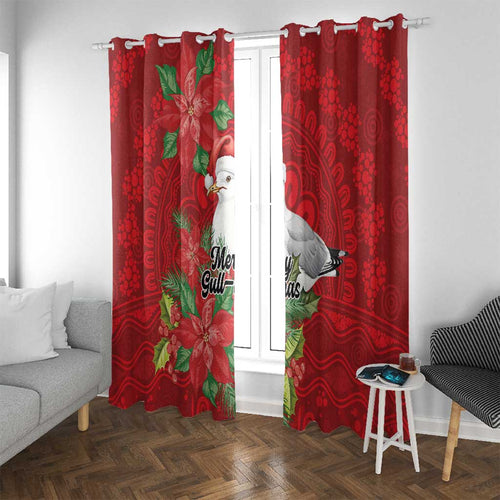 Australian Silver Gull Window Curtain Aboriginal Inspired Christmas - Aussie Hoodie