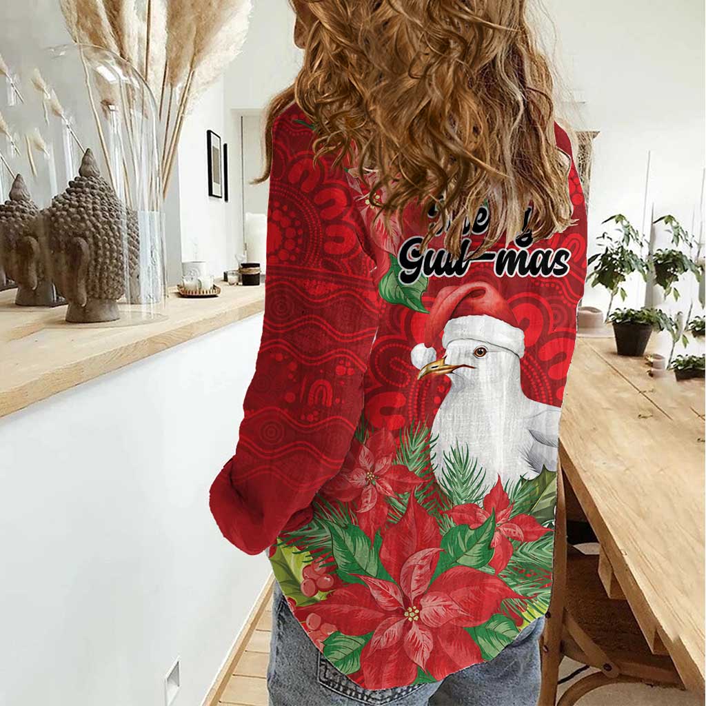 Australian Silver Gull Women Casual Shirt Aboriginal Inspired Christmas - Aussie Hoodie