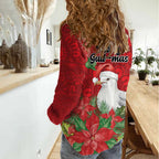 Australian Silver Gull Women Casual Shirt Aboriginal Inspired Christmas - Aussie Hoodie