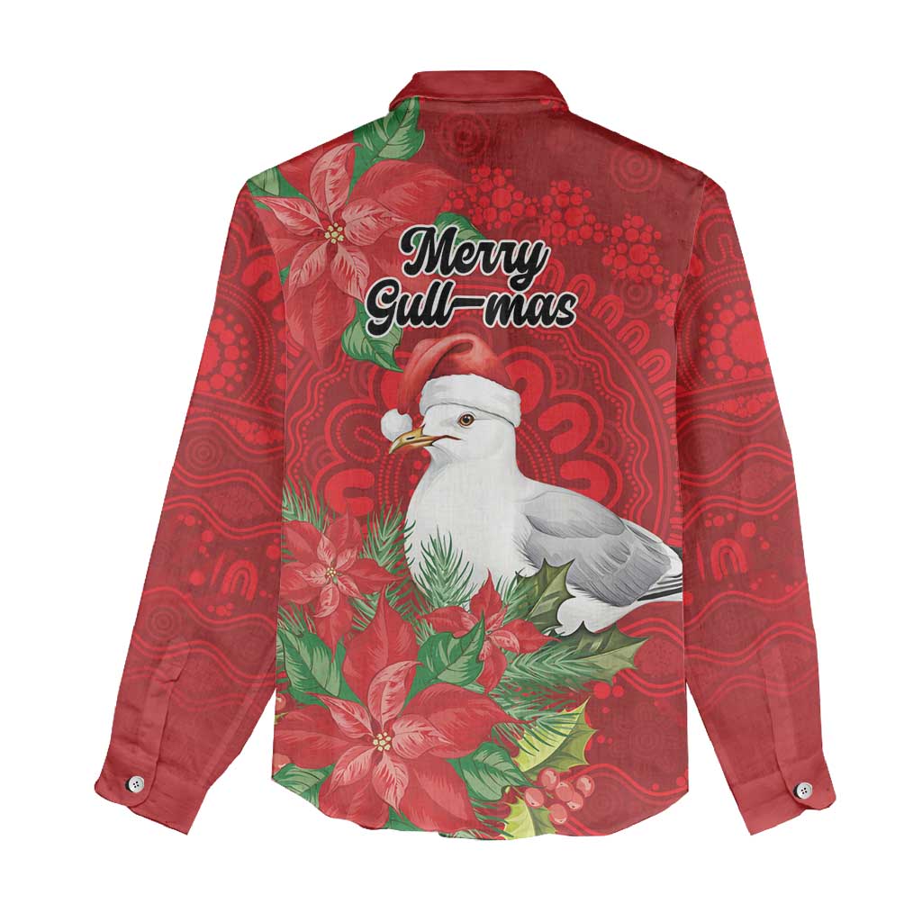 Australian Silver Gull Women Casual Shirt Aboriginal Inspired Christmas - Aussie Hoodie
