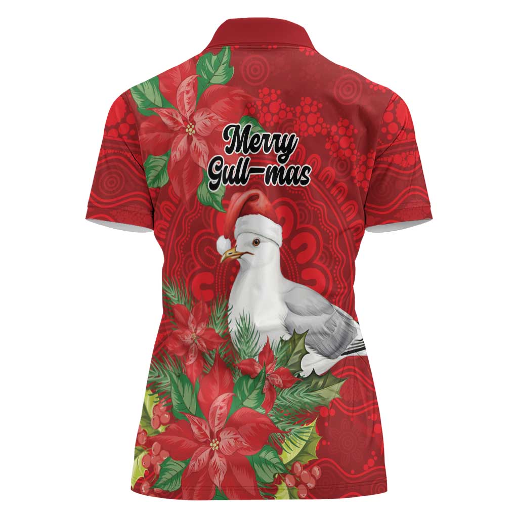Australian Silver Gull Women Polo Shirt Aboriginal Inspired Christmas - Aussie Hoodie