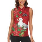 Australian Silver Gull Women Sleeveless Polo Shirt Aboriginal Inspired Christmas - Aussie Hoodie