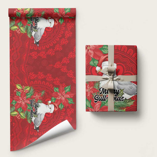 Australian Silver Gull Wrapping Paper Aboriginal Inspired Christmas - Aussie Hoodie