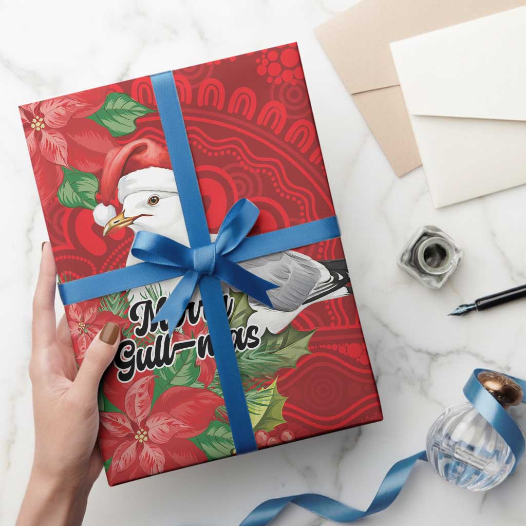 Australian Silver Gull Wrapping Paper Aboriginal Inspired Christmas - Aussie Hoodie