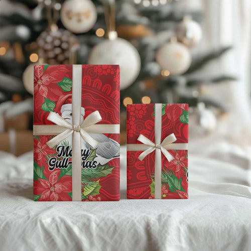 Australian Silver Gull Wrapping Paper Aboriginal Inspired Christmas - Aussie Hoodie