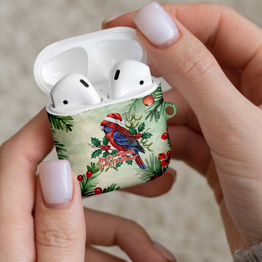 Watercolor Floral Crimson Rosella AirPods Case It’s Aussie Christmas Time! - Aussie Hoodie